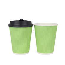 Food grade thick single wall kraft paper cup for hot and cold drink ripple wall cup